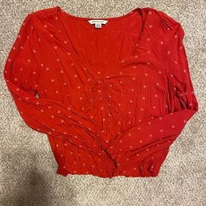 American Eagle red blouse